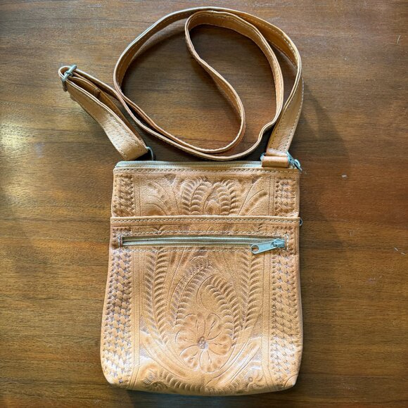 Ropin' West Handbags - Ropin’ West Sling Crossover 3010 Hand-Tooled Leather Bag